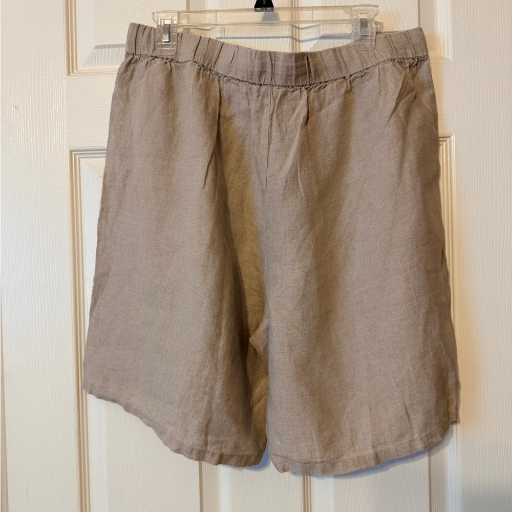 Eileen Fisher Beige Linen Shorts - Picture 5 of 5